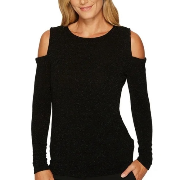Calvin Klein Sparkly Cold Shoulder Blouse - Picture 1 of 11